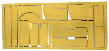 S-035 Brass weights for Porsche 962 C, 0.5mm thick